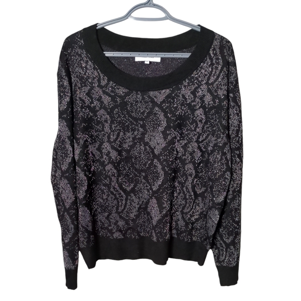 John + Jenn Size Medium Rainbow Metallic Knit Pullover‎ Sweater